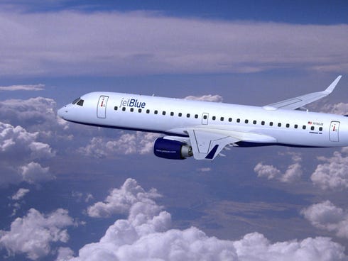 A JetBlue Embraer E190.