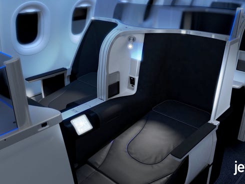 JetBlue's lie-flat seat.