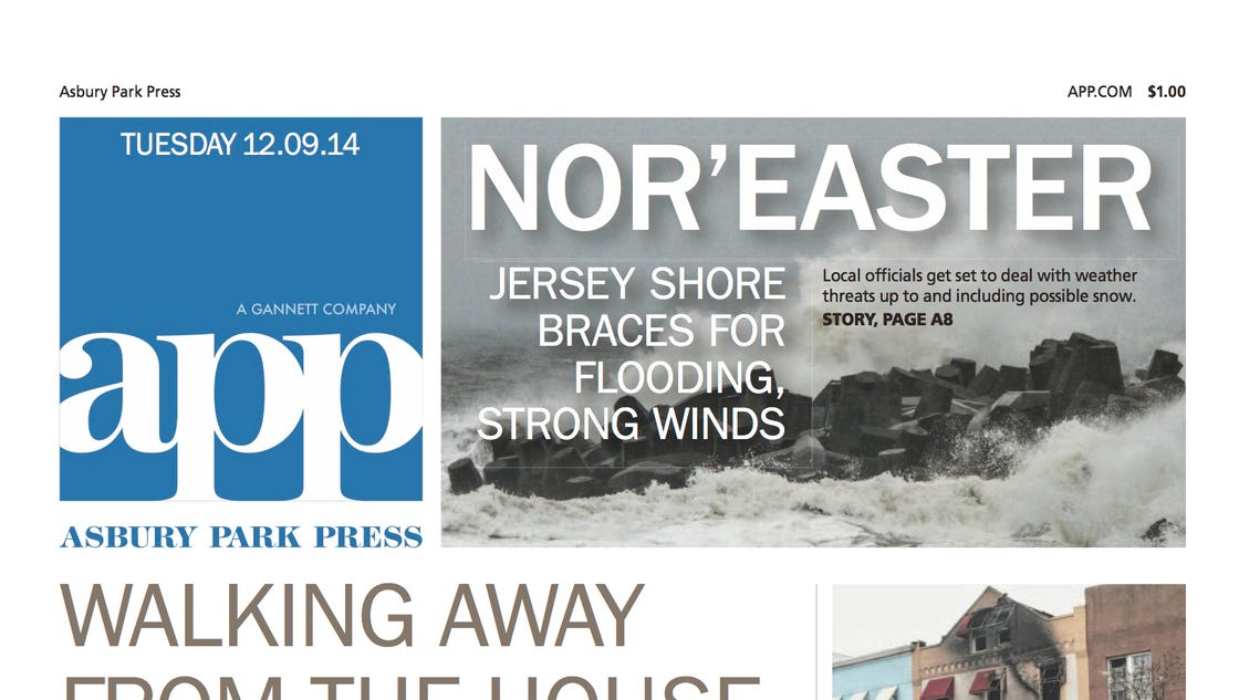 Asbury Park Press front page