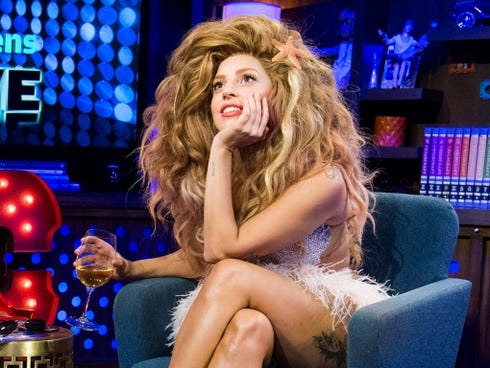 Lady Gaga chats with Andy Cohen on Bravo's 'Watch What Happens Live' on Sept. 11, 2013.