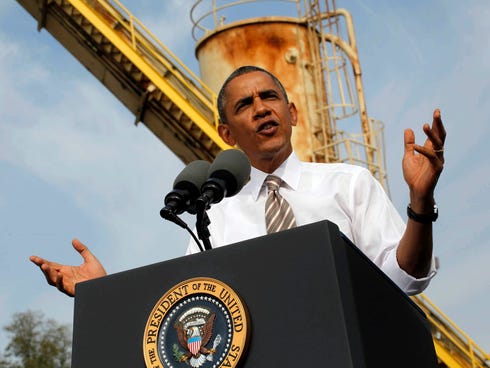 President Obama speaks during a visit to M. Luis Construction in Rockville, Md., on Thursday.