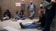 Voters wait for the poll to open at the Freestone Recreation