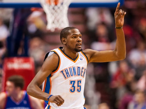 Kevin Durant notched his fifth career triple-double for the Thunder.