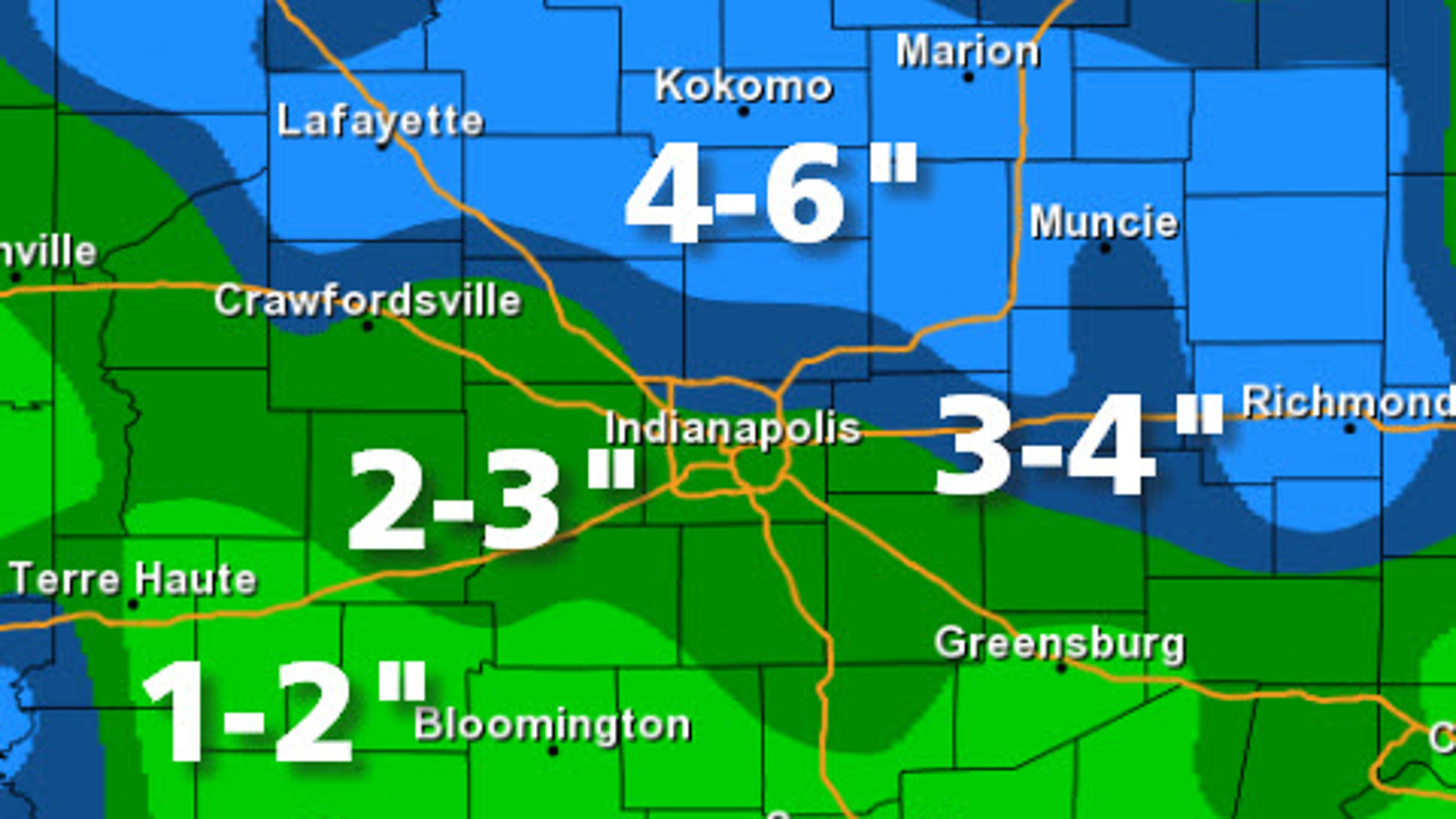 Indianapolis weather Up to 6 inches of snow fell in Central Indiana