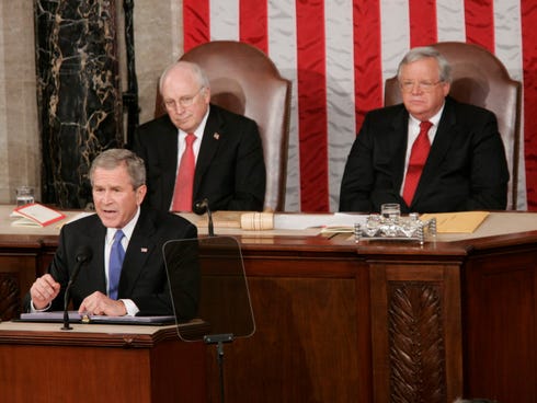 House Speaker Dennis Hastert at President Bush's State of the Union Address in 2006.