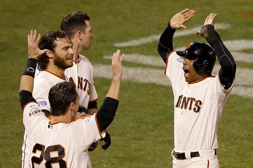 Delirious Jake Peavy nearly turned Travis Ishikawa's homer into double