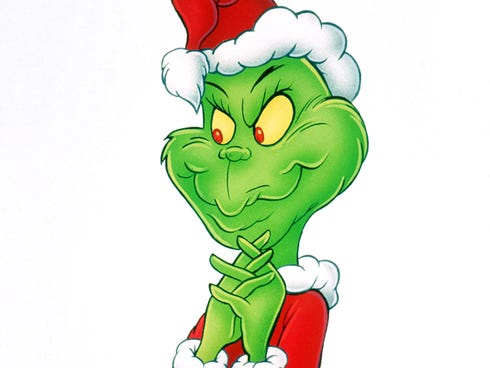 The Grinch, in a scene from How The Grinch Stole Christmas