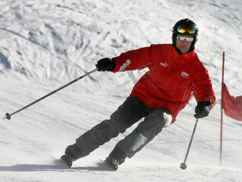 Seven-time F1 world champion Michael Schumacher, 44, suffered a head injury in a skiing accident in Meribel in the French Alps, according to local media.