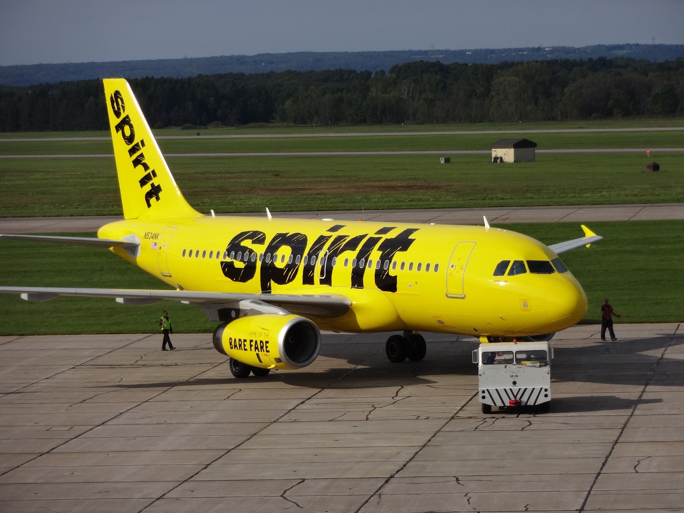 Spirit Airlines rolled this Airbus A319 painted in its new livery out for photographs in Rome, N.Y., on Sept. 15, 2014.