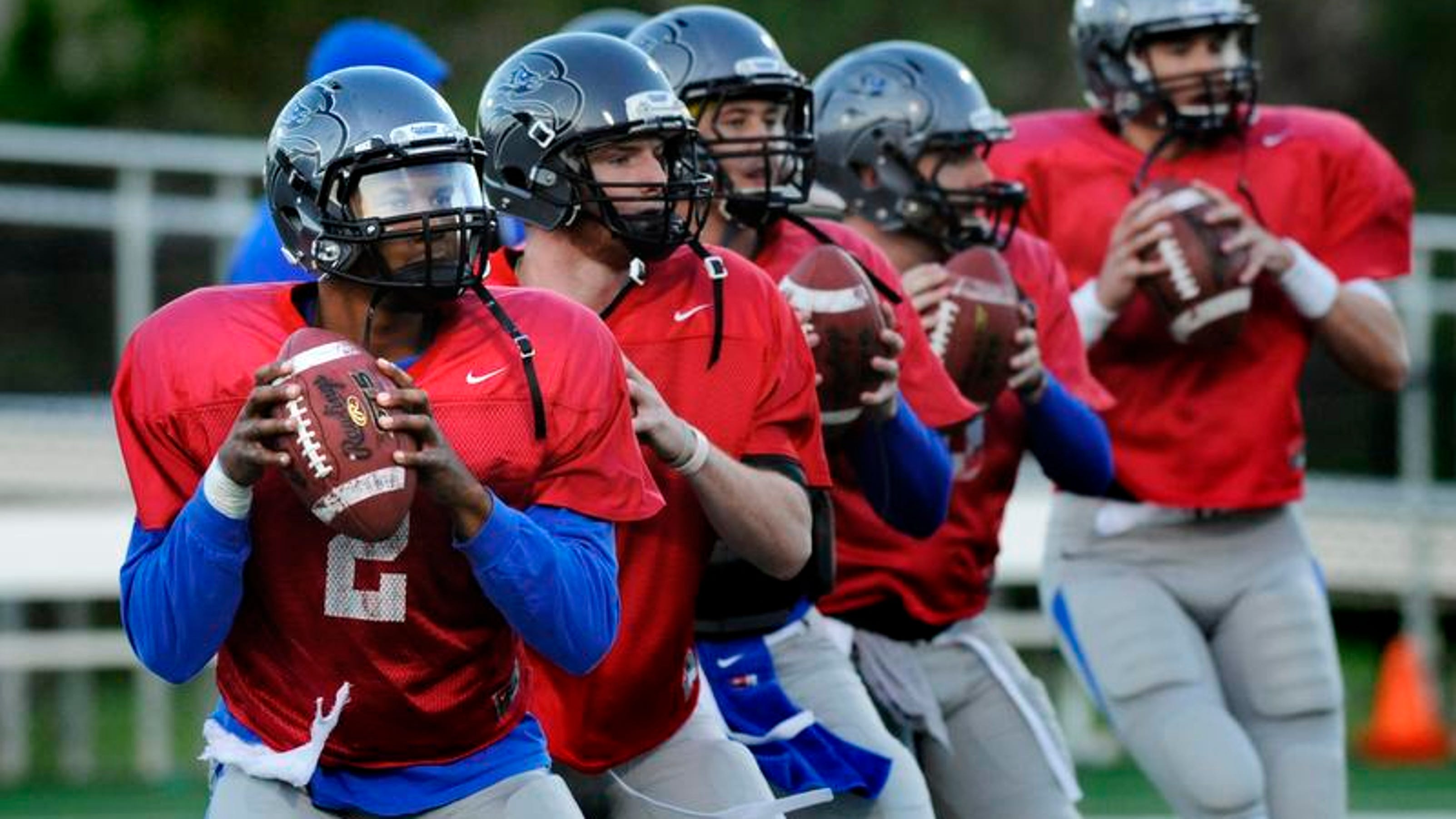 Faulkner football Quarterback competition in spotlight at spring game