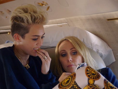 Miley Cyrus and her mother,Tish Cyrus, in a scene from the MTV documentary 'Miley: The Movement.'