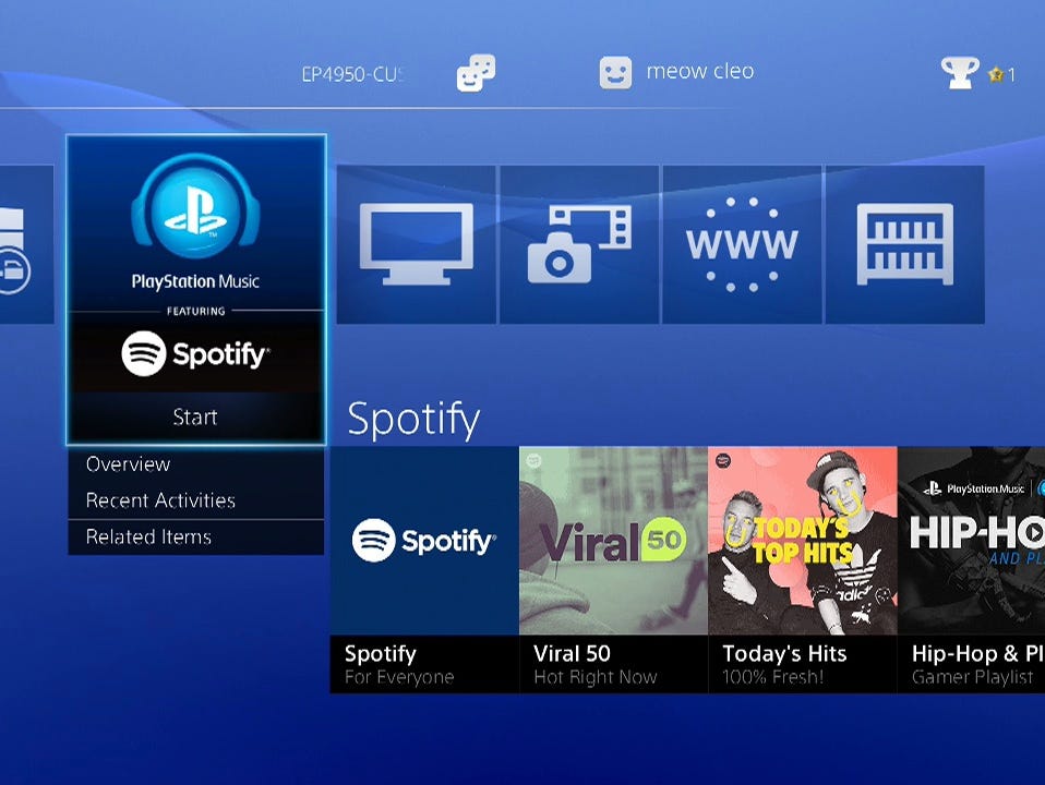 PlayStation music features Spotify