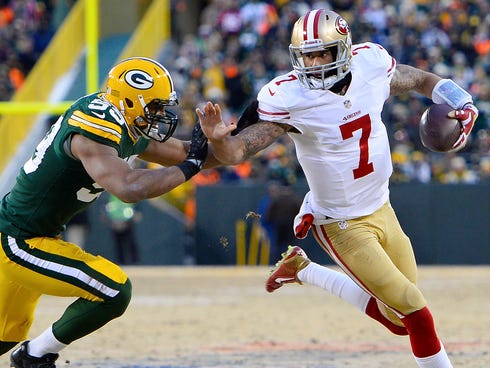 49ers QB Colin Kaepernick has never lost to the Packers.