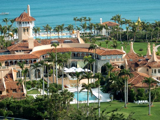 Aerial view of Mar-a-Lago, the oceanfront estate of