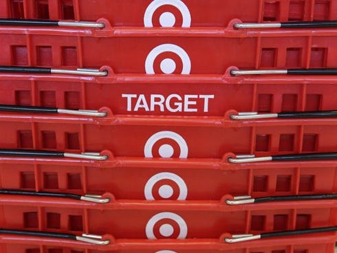 Shopping baskets at a Chicago area Target store.