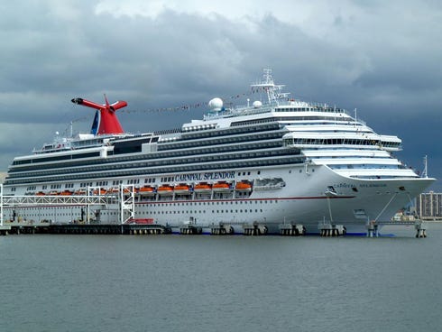 The 113,300 gross ton Carnival Splendor was built for Carnival Cruise Lines in 2008.