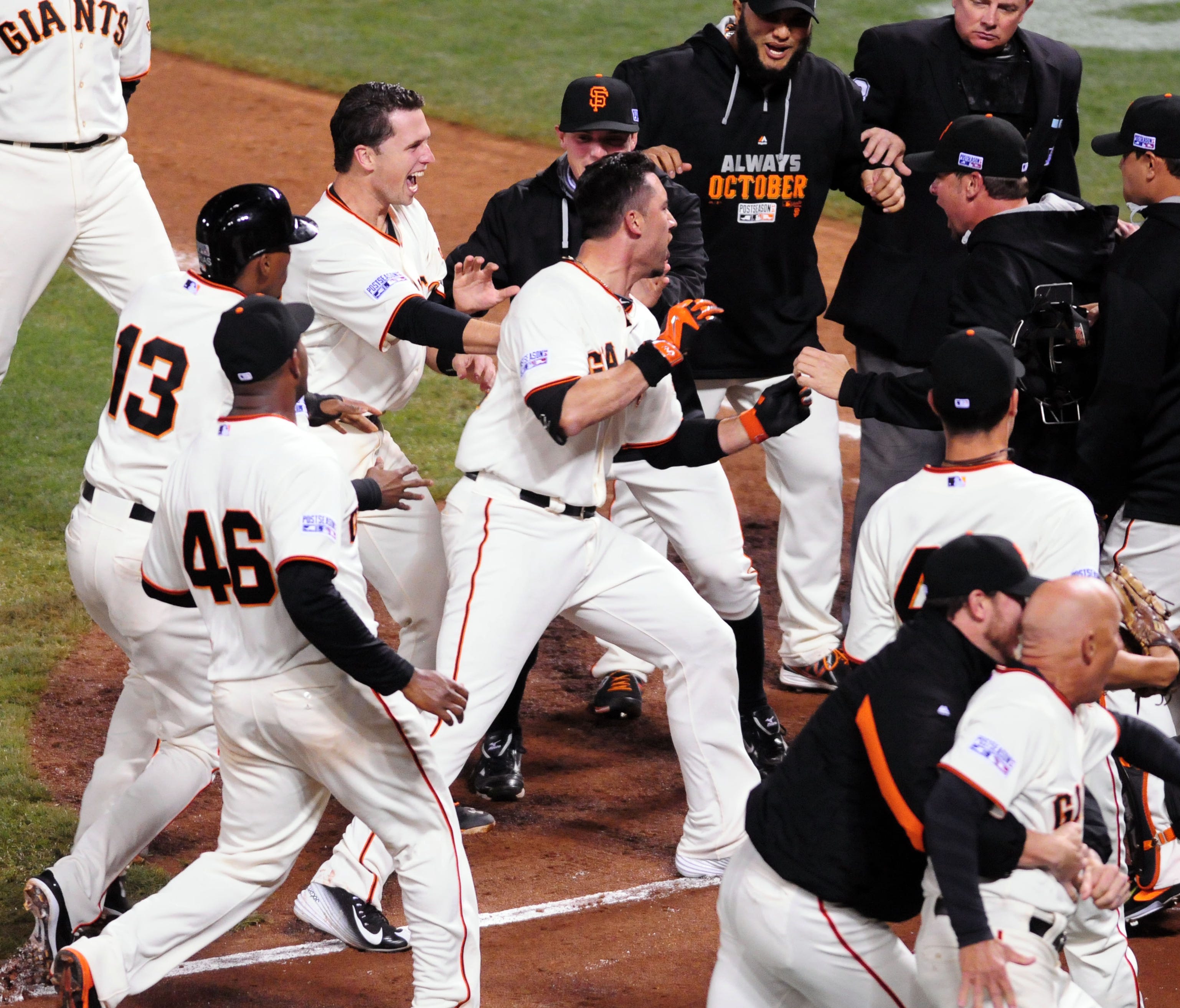 Delirious Jake Peavy nearly turned Travis Ishikawa's homer into double