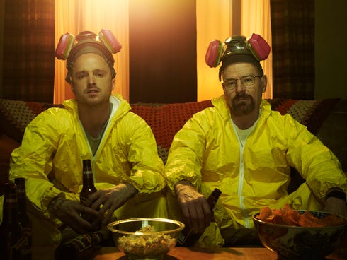 Jesse Pinkman (Aaron Paul) and Walter White (Bryan Cranston) in 