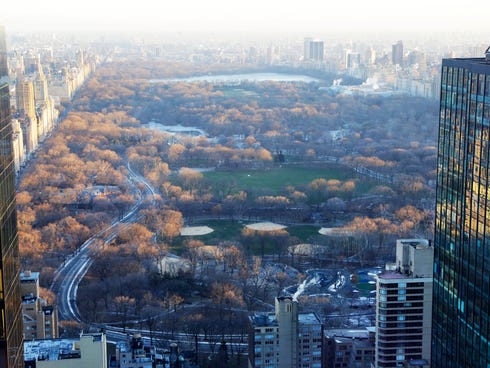 A view of midtown from a room on the 62nd floor of the Courtyard-Residence Inn Central Park.