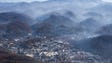 An aerial view shows Gatlinburg the day after a wildfire