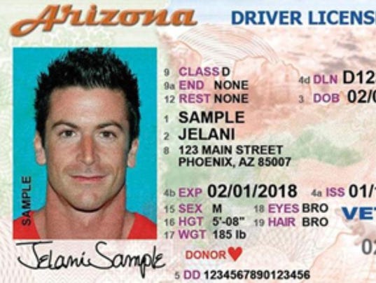 Arizona Driver`S License Template Download