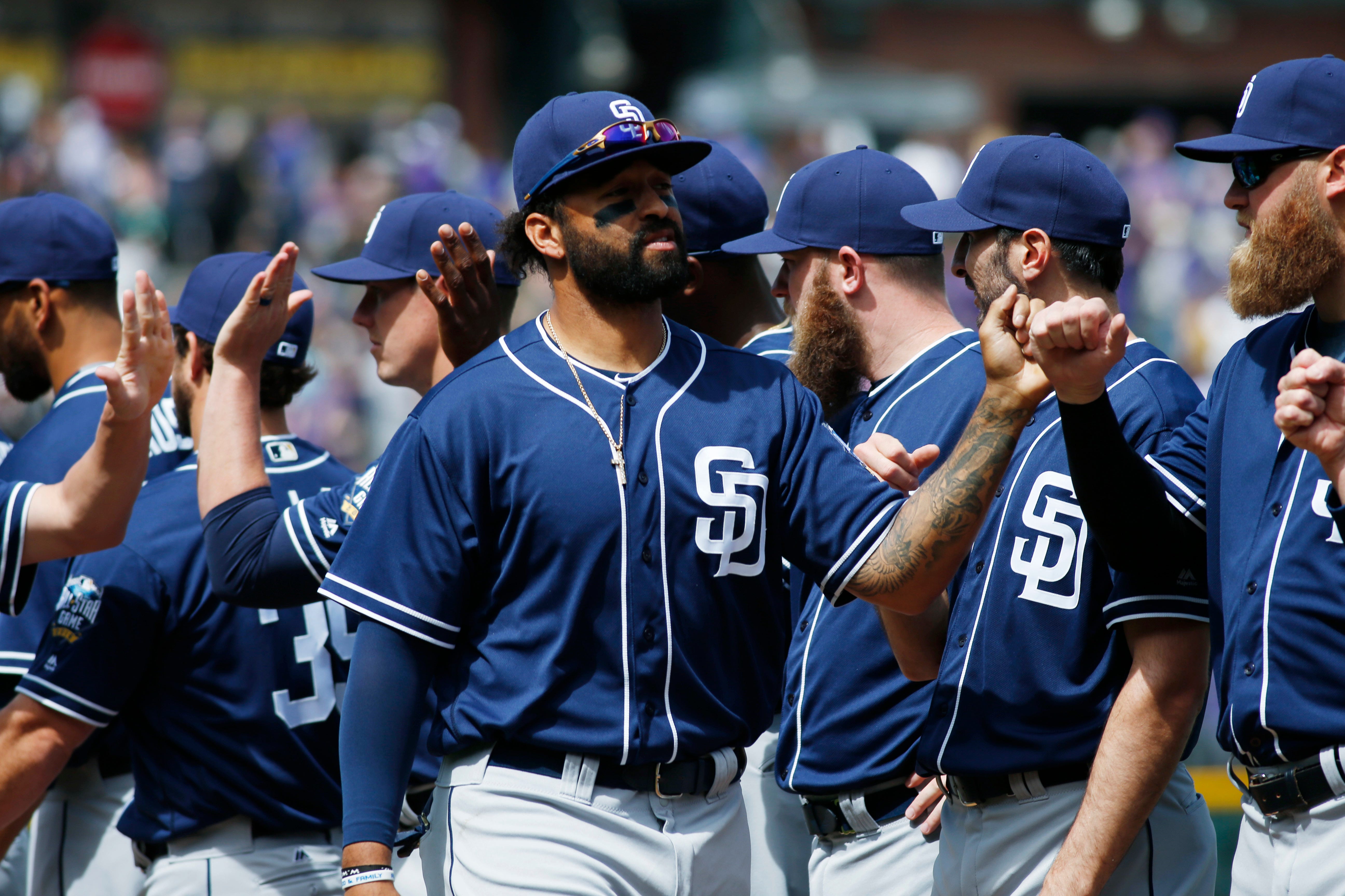 2016 San Diego Padres Home Jersey and Baseball Cap featuring Matt Kemp