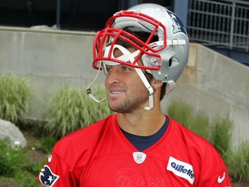 Patriots quarterback Tim Tebow has been vocal about wanting to be a quarterback, but his agreement to come to play where Tom Brady reigns supreme says differently.