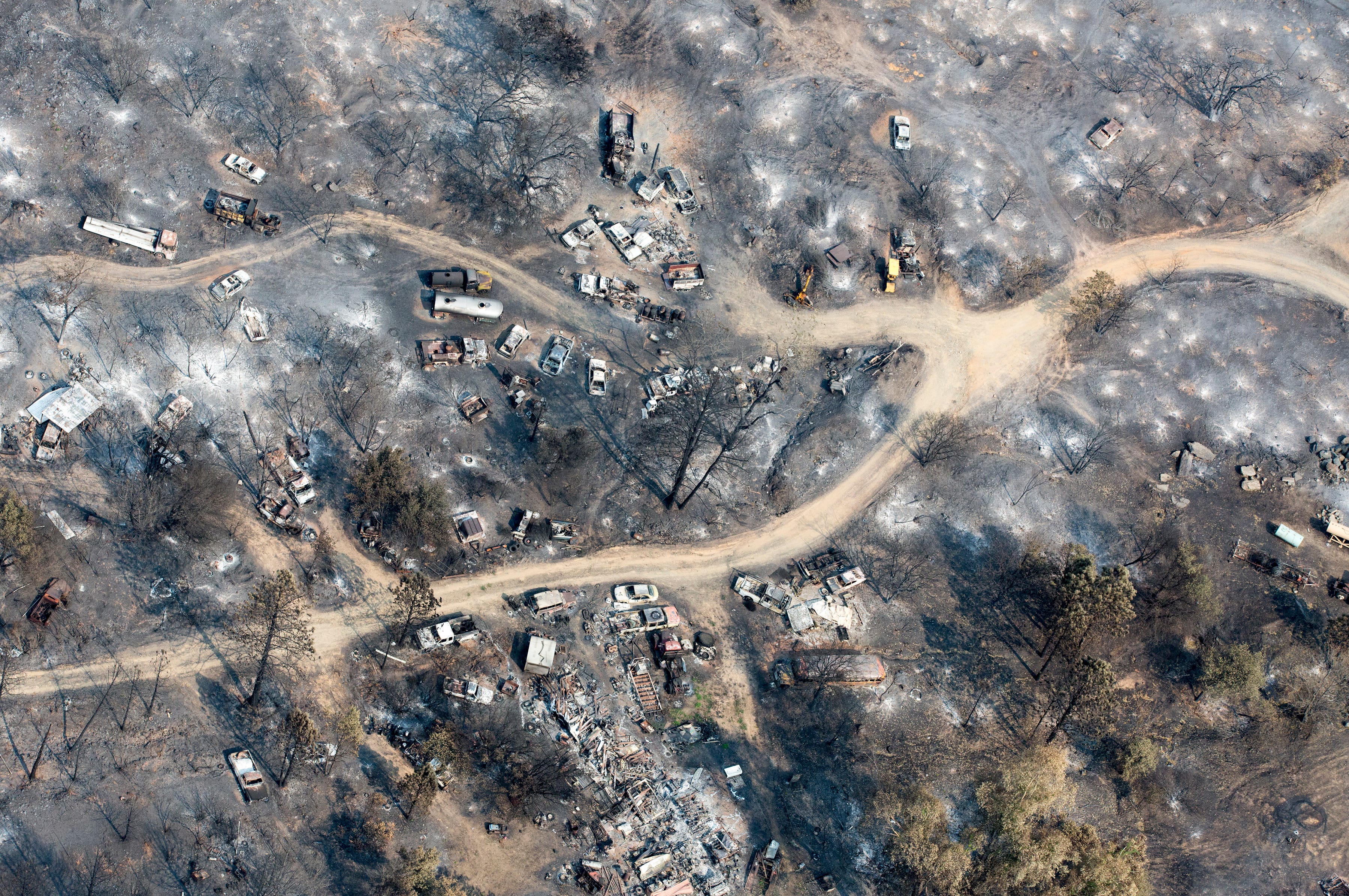 Aerial View Of California Fire Destruction Shows Extent Of Devastation