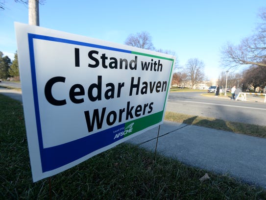 With no end in sight Cedar Haven workers continue their