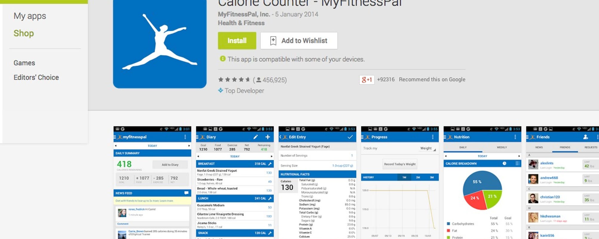 apps like myfitnesspal but free