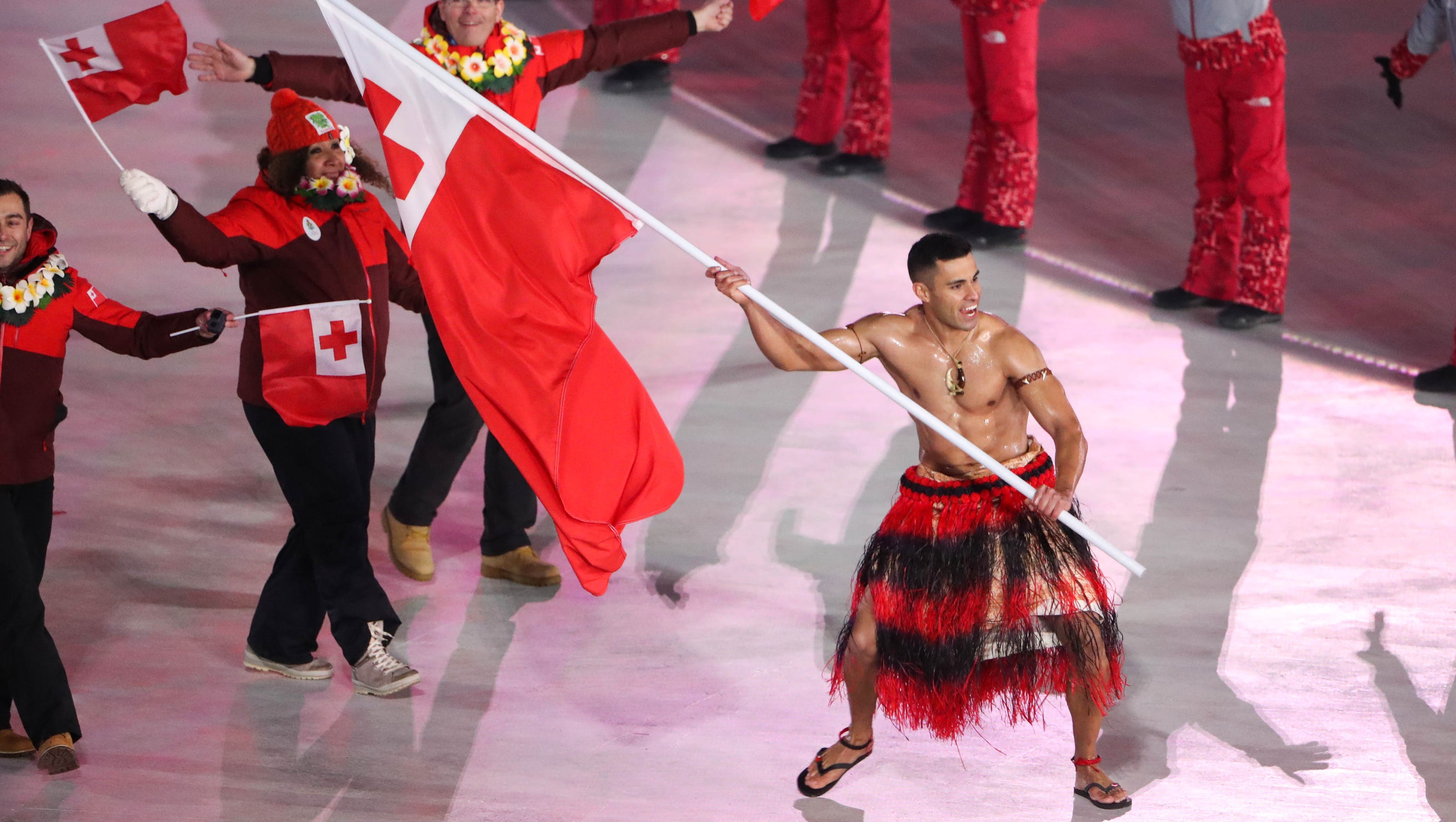 Tonga Flag Bearer Goes Shirtless Again At Olympics Opening Ceremony