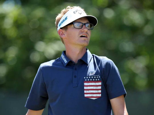 Dylan Meyer watches his tee shot on the second hole during the final round of the U.S. Open golf tournament at Shinnecock Hills GC - Shinnecock Hills Golf C.