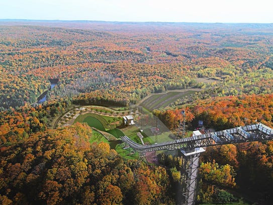 An artist's rendering from the top of the future Copper Peak.