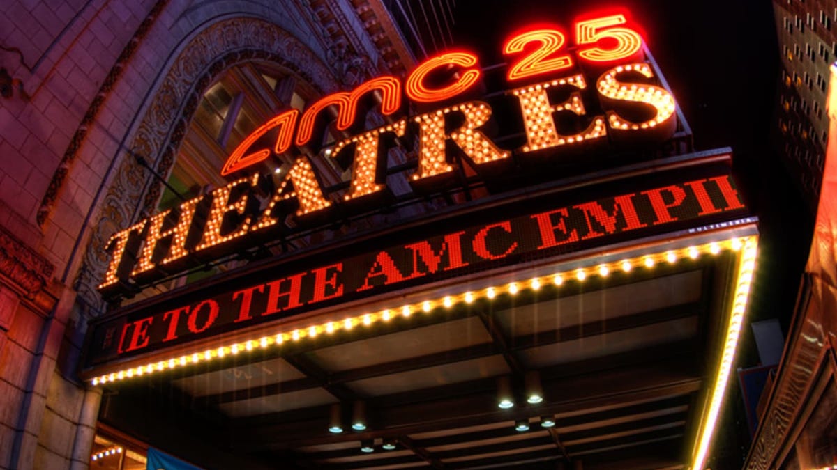 An AMC theater marquee.