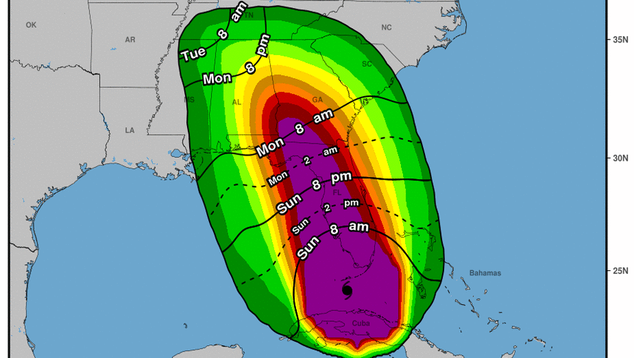 hurricane track map