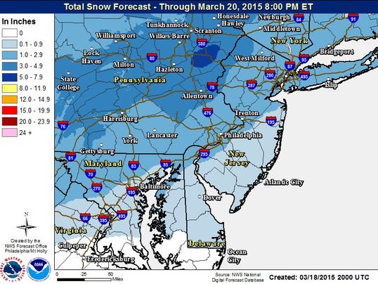 Friday Snowfall Forecast Climbs