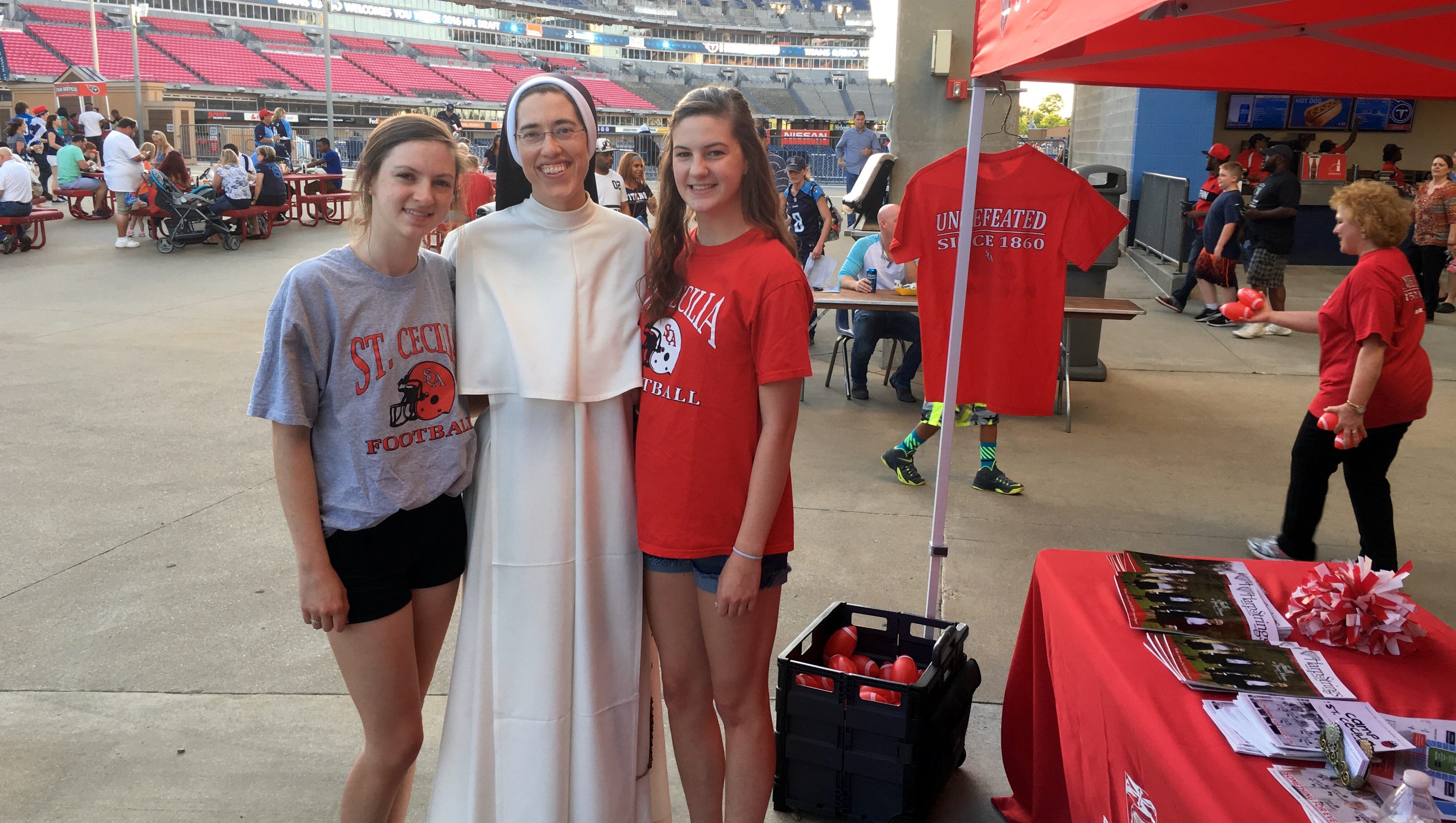 Nuns stump for Catholic schools at Titans Draft Party