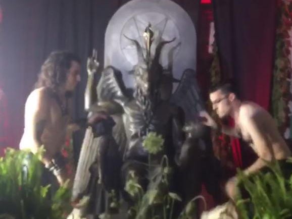 satanic statue which was unveiled in detroit