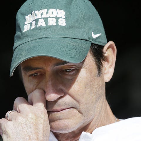 Baylor head coach Art Briles gets emotional in the