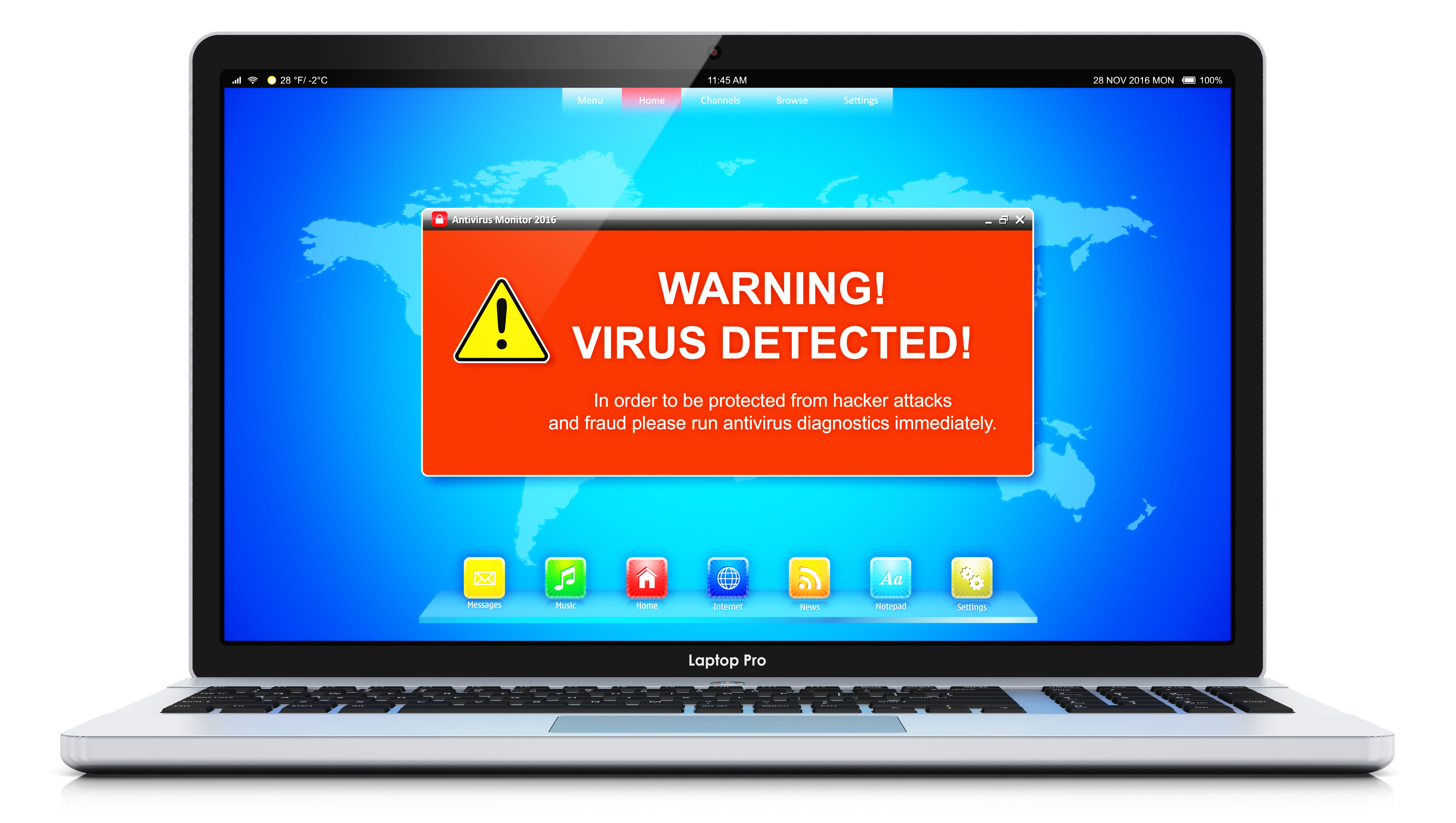 Computer do get rid of a warning about viruses?