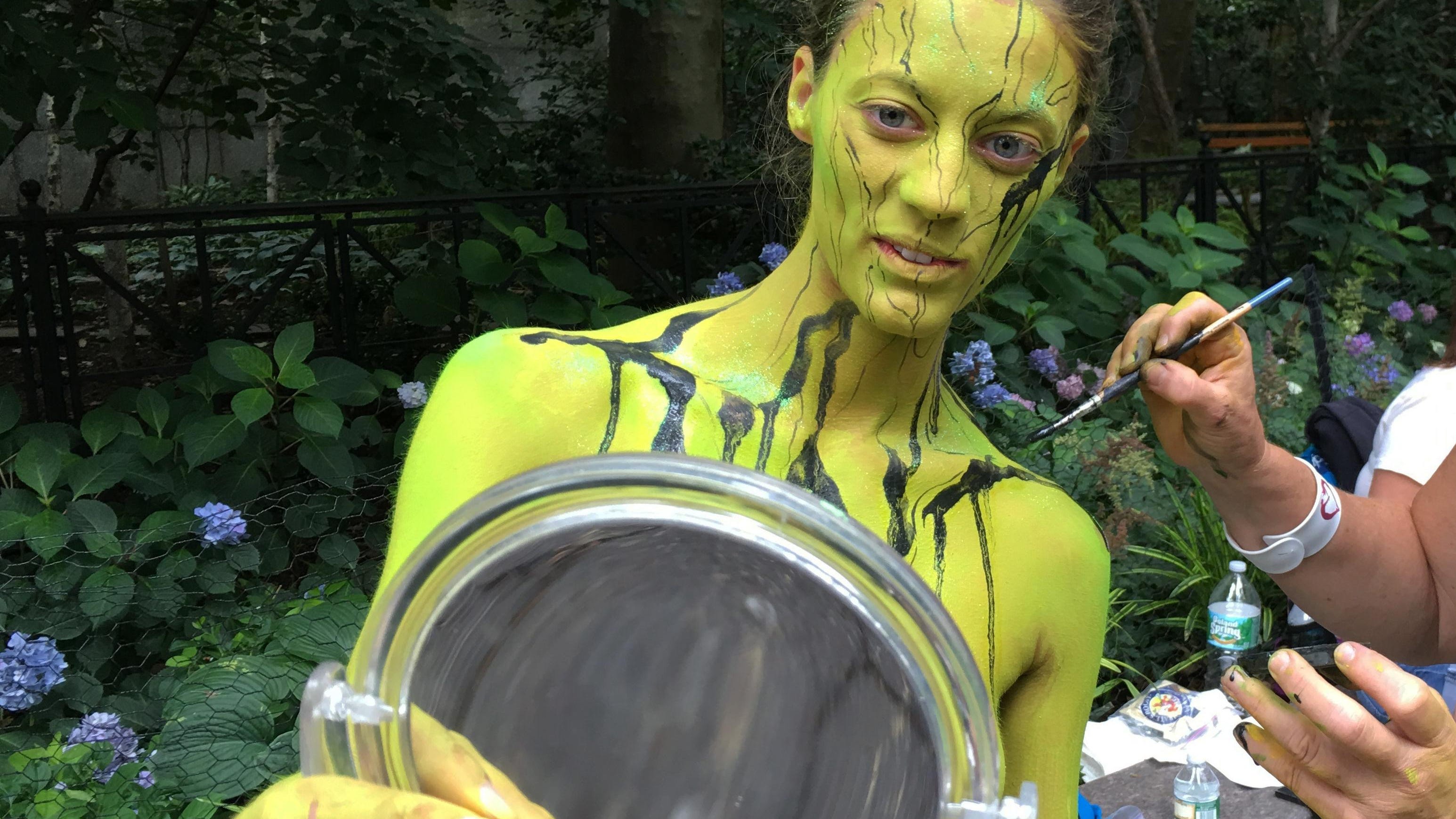 Nude models become canvases on NYC Bodypainting Day