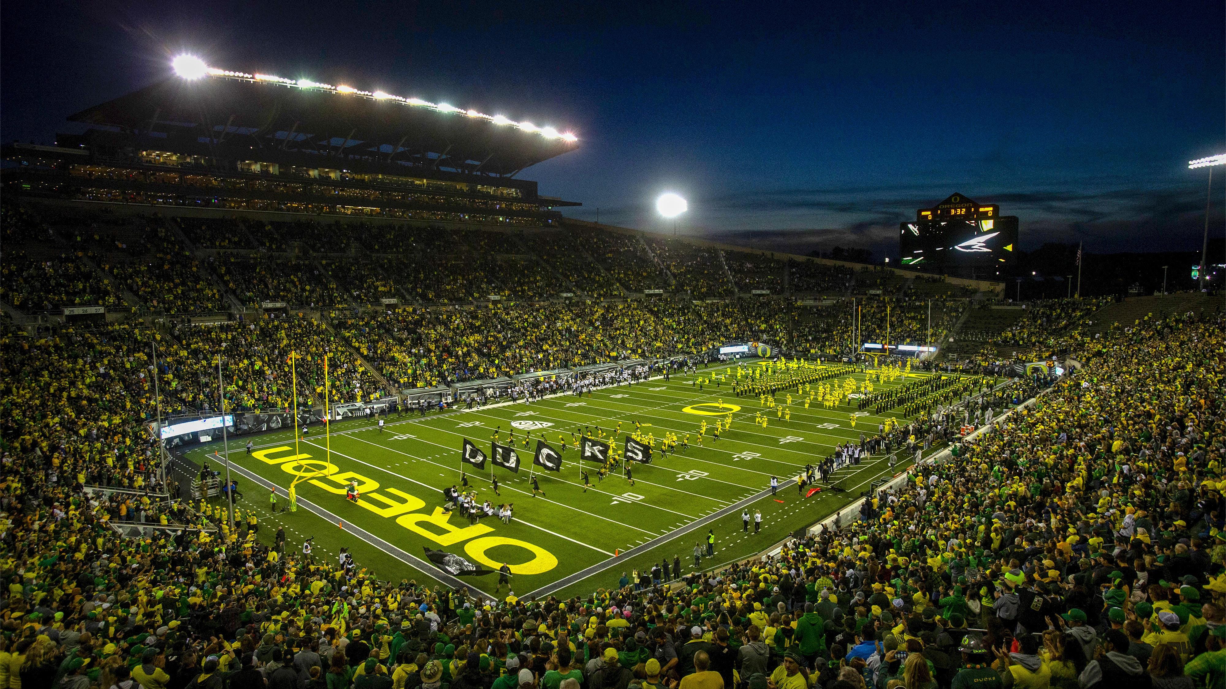 college football stadium at night