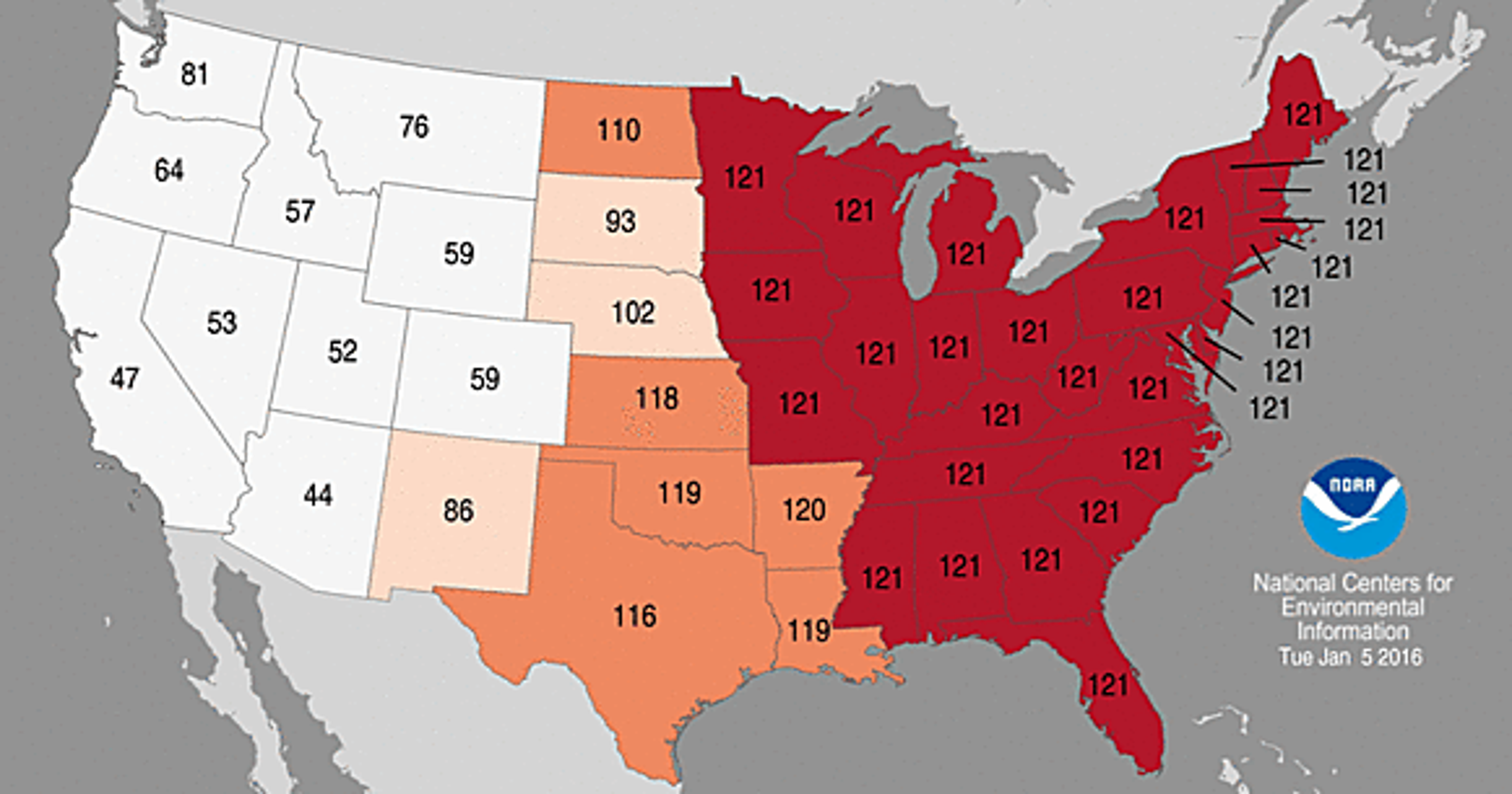 U.S. 2nd warmest ever, 29 states break December records