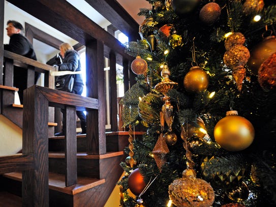 In this file photo, members of the public walk upstairs