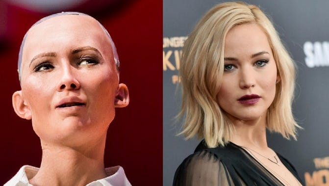 Jennifer Lawrence like Saudi the robot