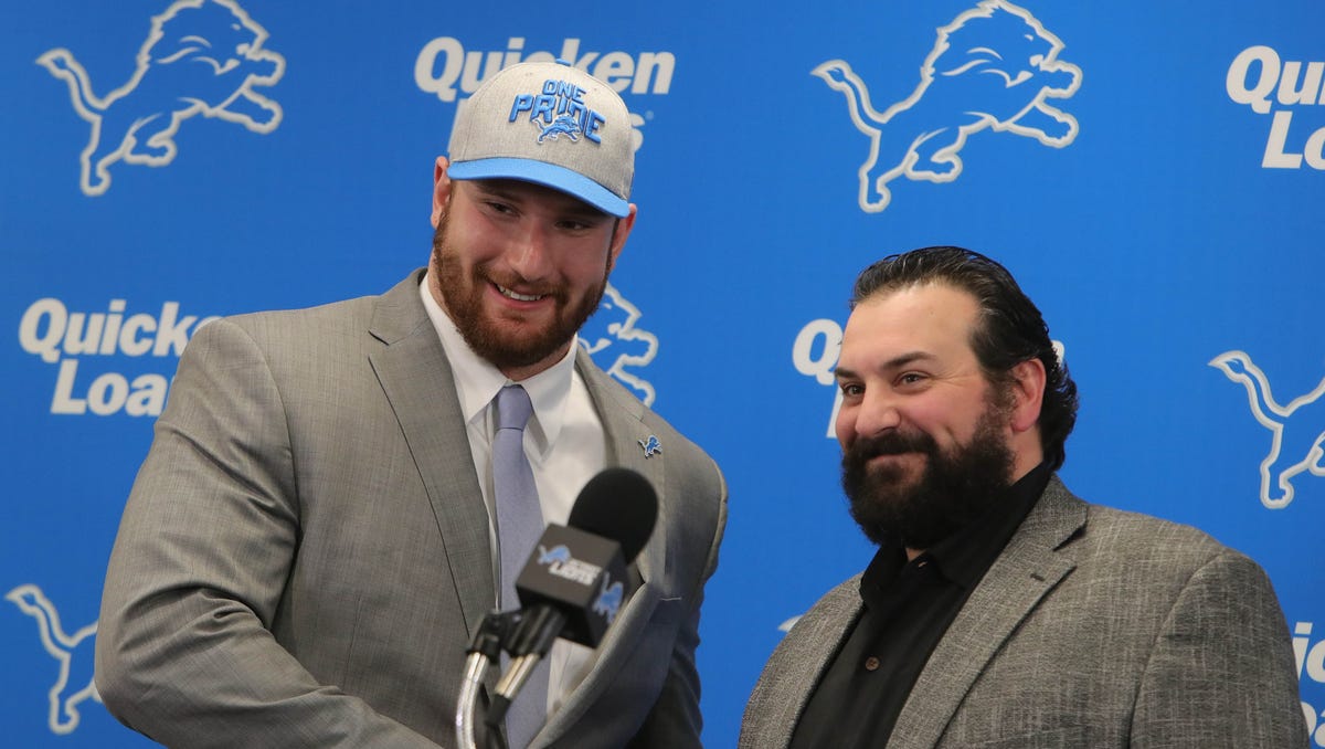 Detroit Lions draft pick Frank Ragnow introduced at Allen Park