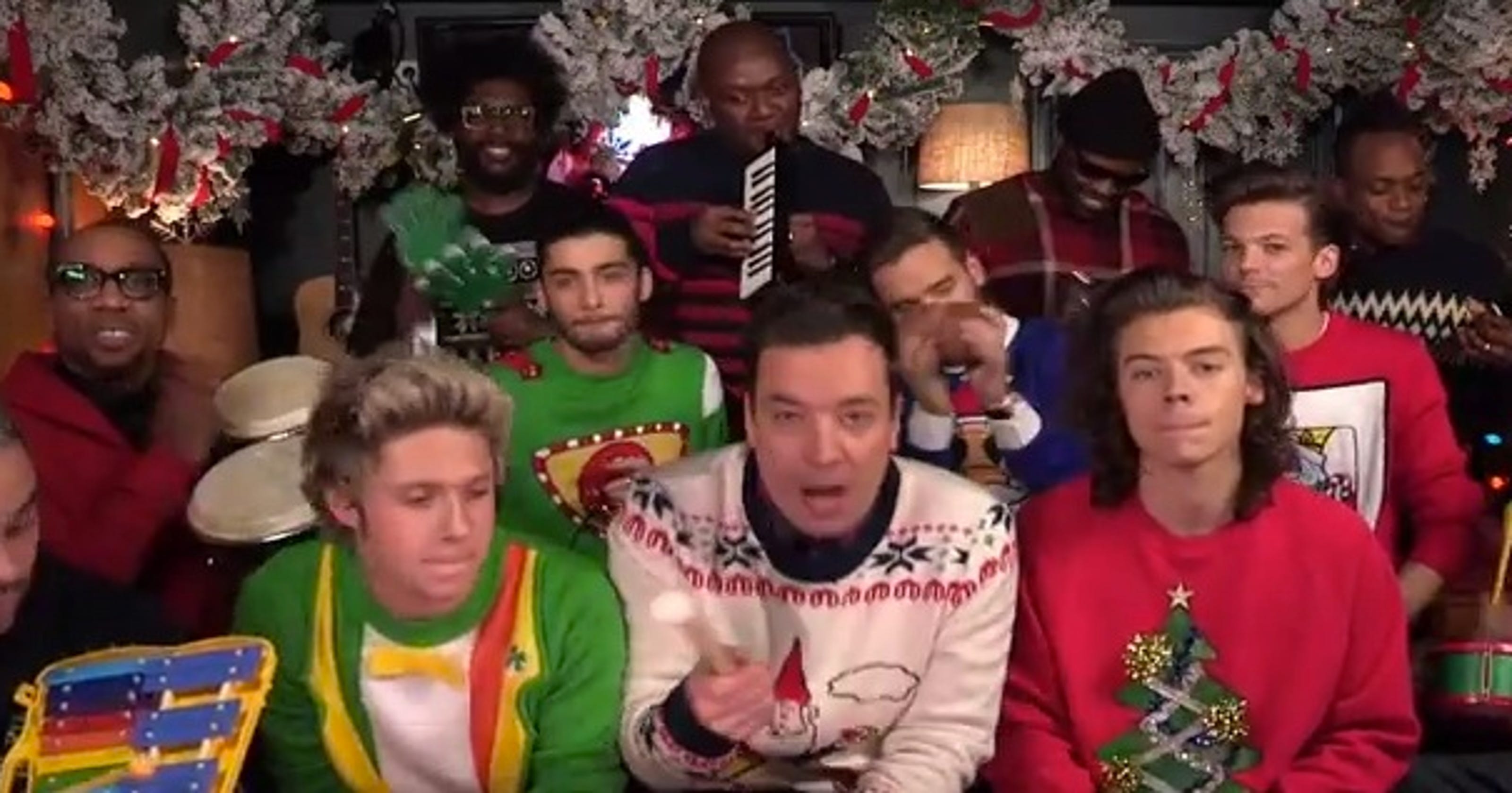 Jimmy Fallon One Direction Sing Christmas Music Together