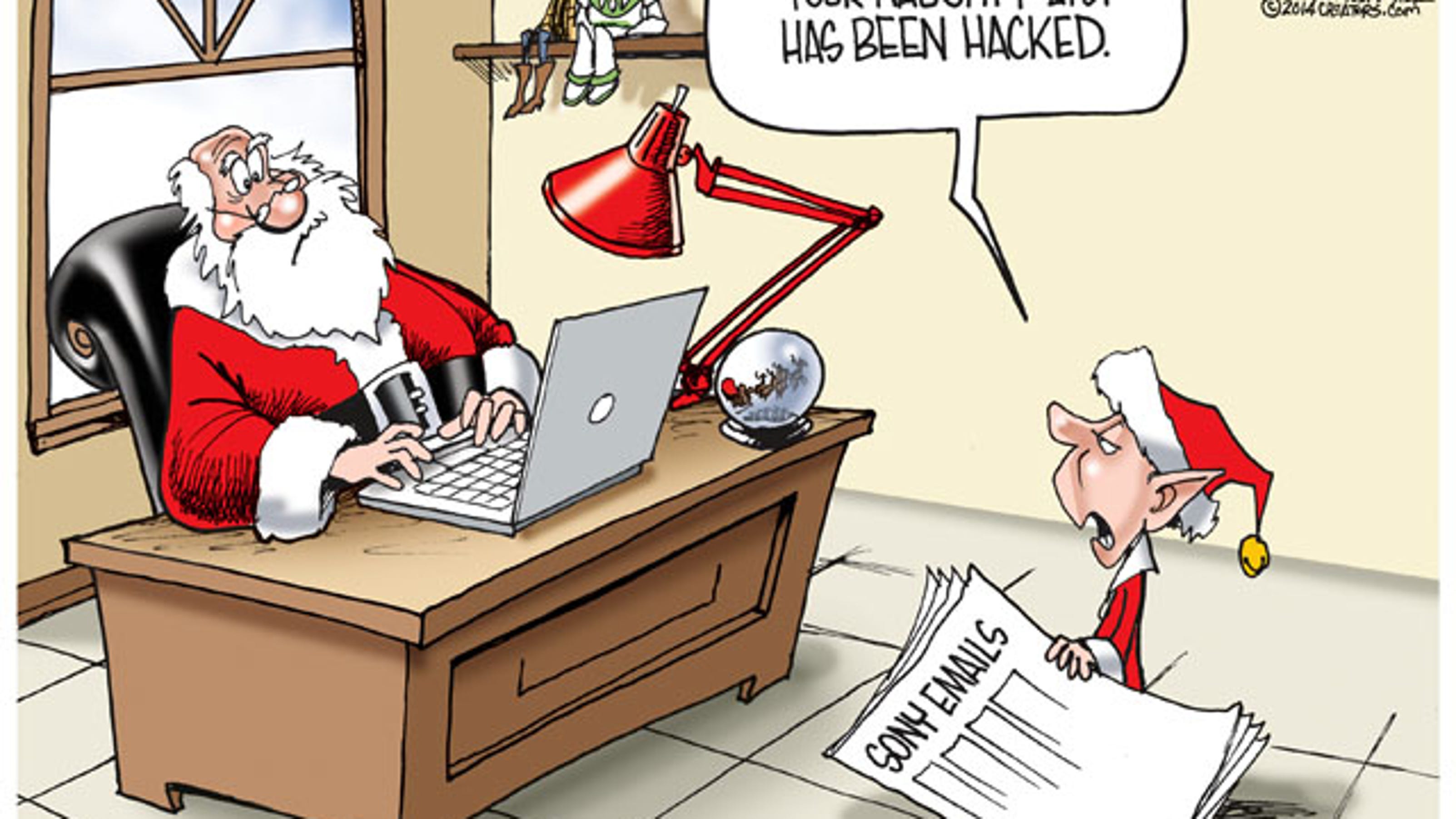Cartoonist Gary Varvel: Santa and Sony's hacked data