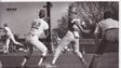 The Cajuns evade a pickoff move to first during a game