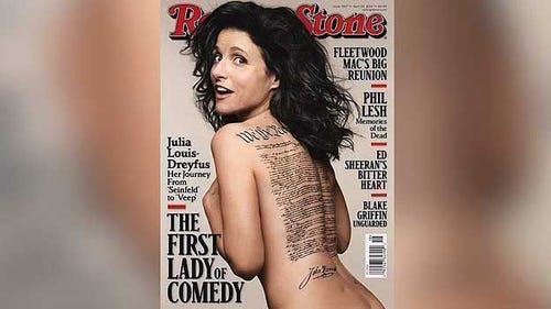 500px x 281px - Glaring mistake on Julia Louis-Dreyfus' naked cover in Rolling Stone